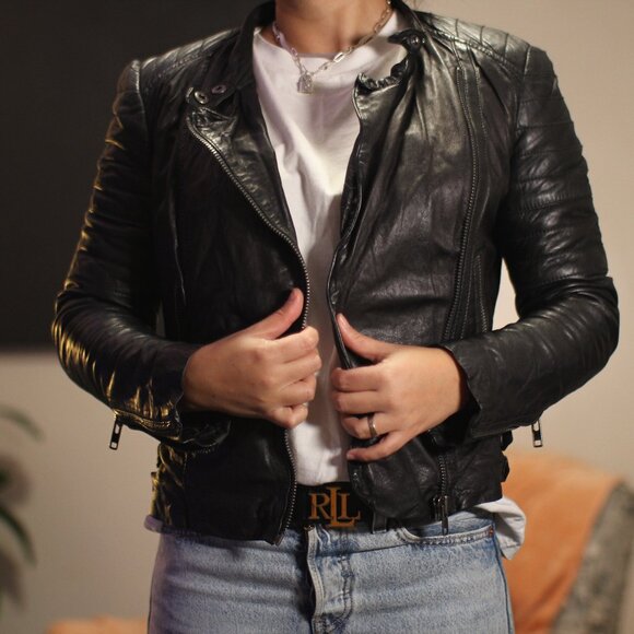 Leather Jacket Biker Black, Muubaa Genuine leather - Picture 2 of 16